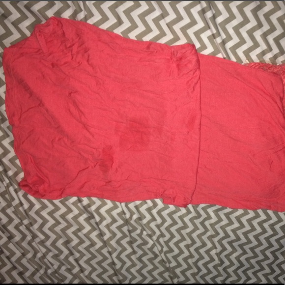 Very long coral dress - Picture 4 of 4